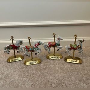 Hallmark Keepsake Ornaments. Vintage Tobin Fraley Carousel Horses. Set of 4.